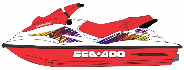 Decal Replacement Kit SEADOO GSX 1998 LIMITED REAR Graphics ONLY