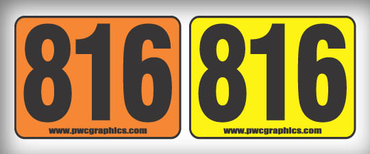 Race Numbers With Background - Straight